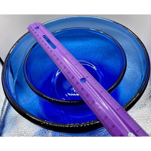 Cobalt Blue Mixing Bowls Anchor Hocking Vintage Set of 2 - 2.5 Qt & 1 Qt - Picture 3 of 11